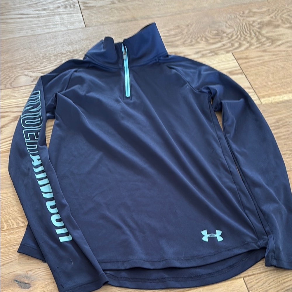 Under Armour Navy Pullover with Teal Accents